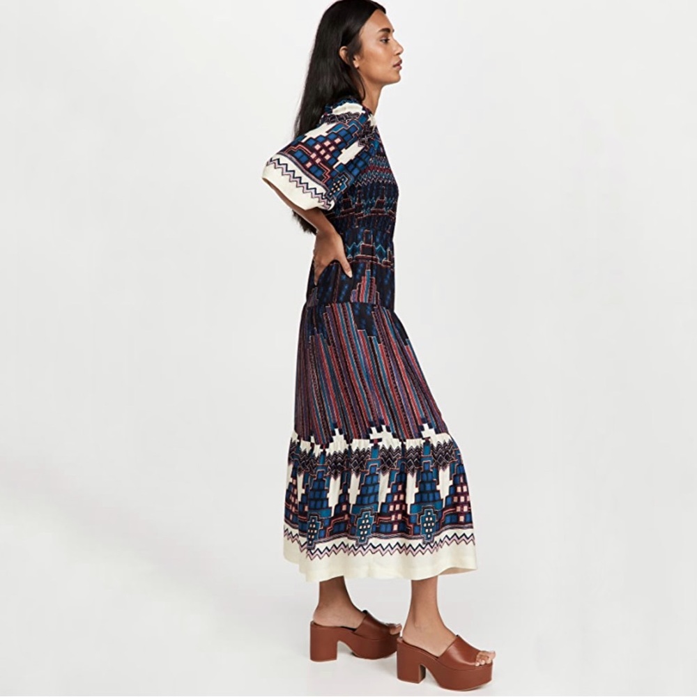 ba&sh Blue Multi Printed Maxi Dress - Picture 3 of 12